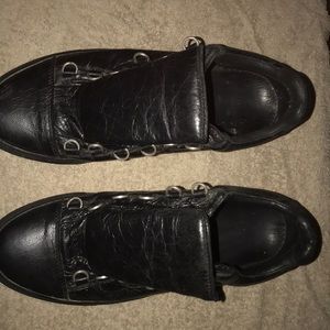 Balenciaga Black Crinkle Leather